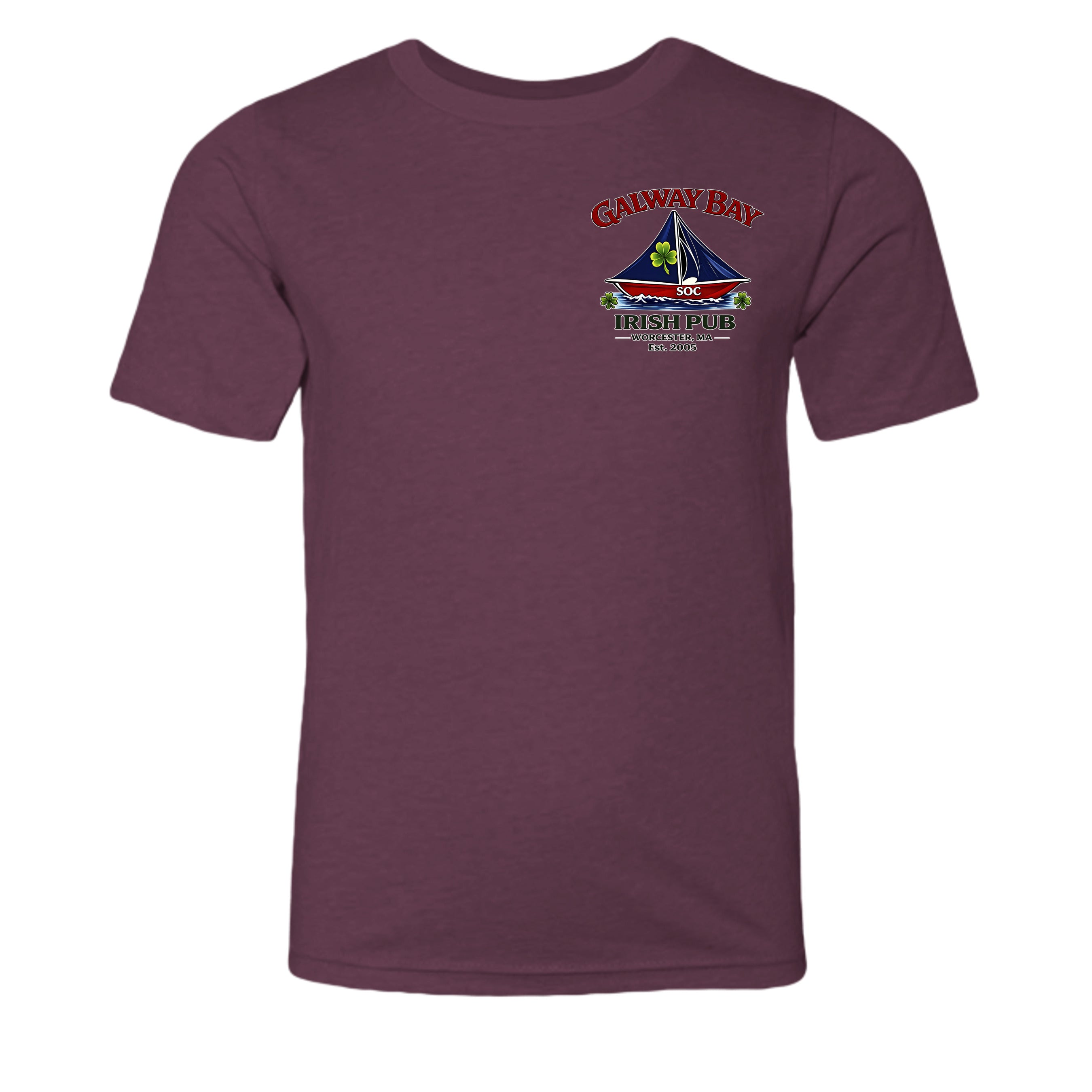 Heather Maroon - 3001YCVC - FRONT