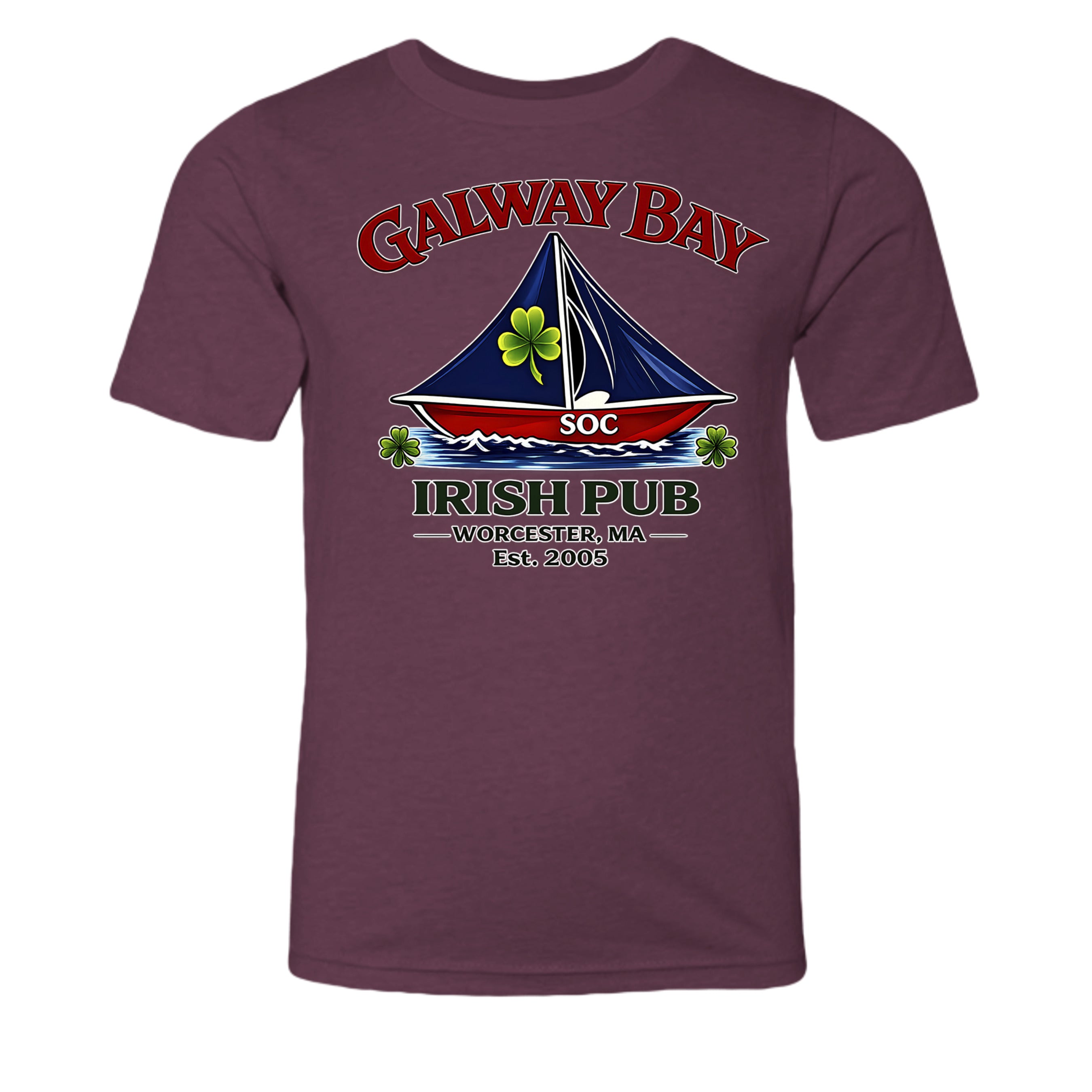 Heather Maroon - 3001YCVC - FRONT
