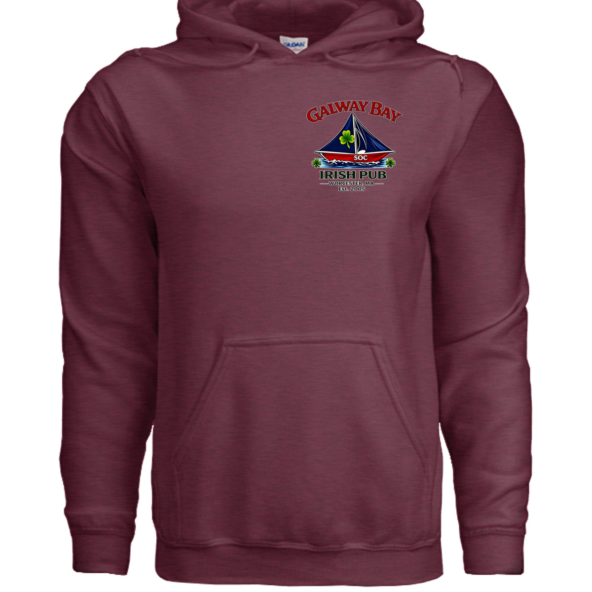 Heather Dark Maroon - G185 - FRONT