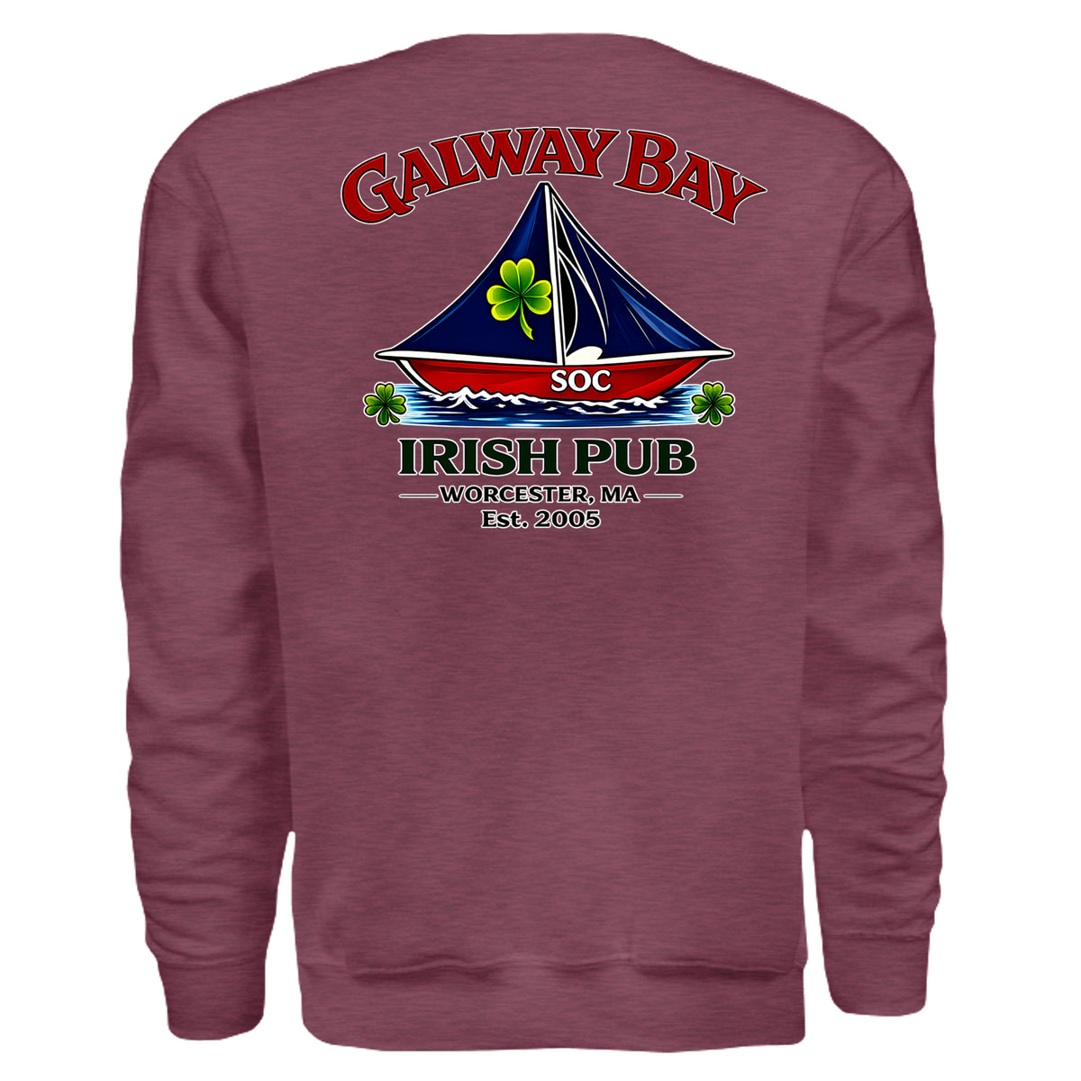 Heather Dark Maroon - G180 - BACK