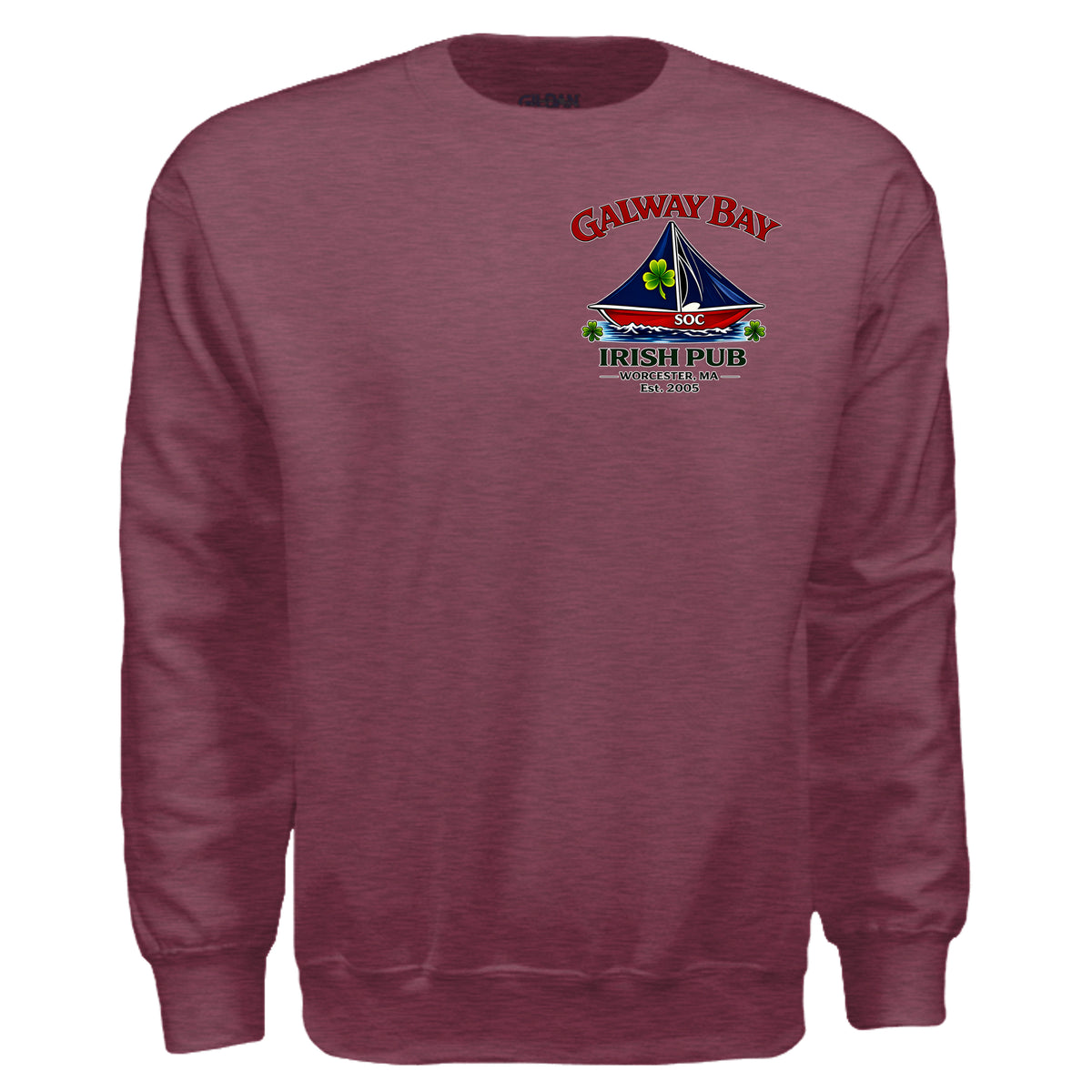 Heather Dark Maroon - G180 - FRONT